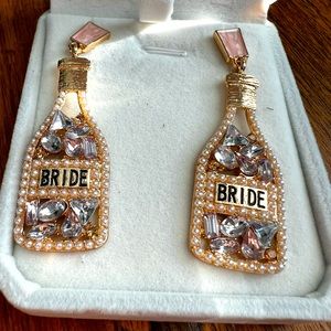 Champagne Dangle Bride Earrings